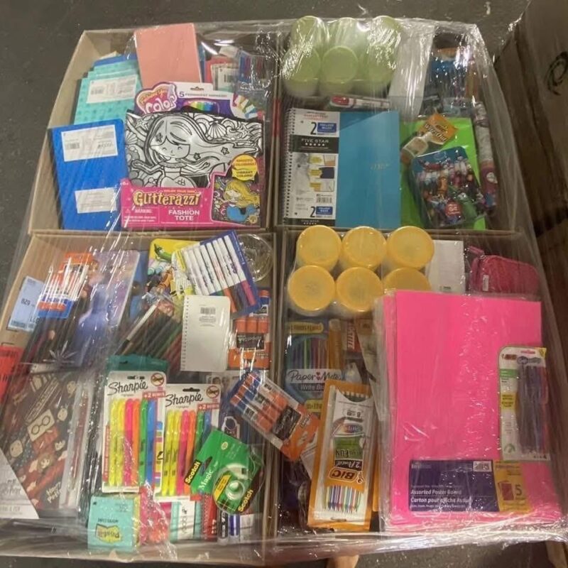 Mixed School Supplies Pallet – 1,000 Brand-New Items for Resellers, Discount Stores & Retailers at Liquidator Pallet Warehouse