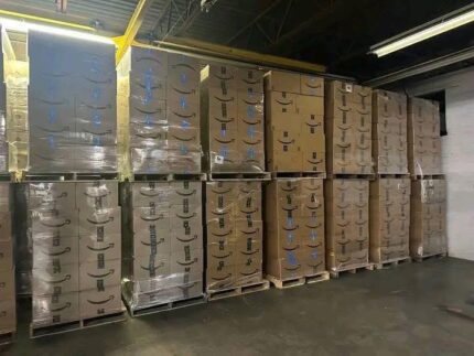 Sealed assorted merchandise boxes for sale by the pallet