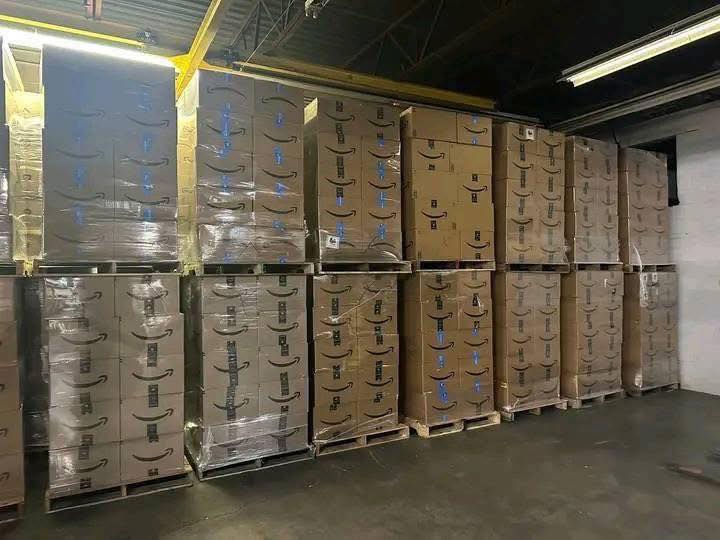 Sealed assorted merchandise boxes for sale by the pallet