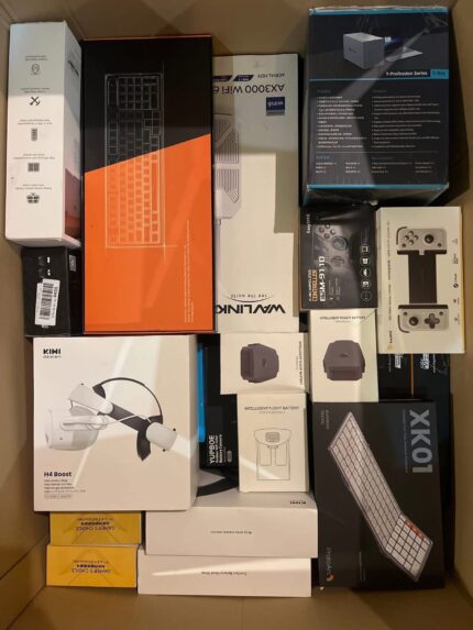 Sealed assorted merchandise boxes for sale by the pallet