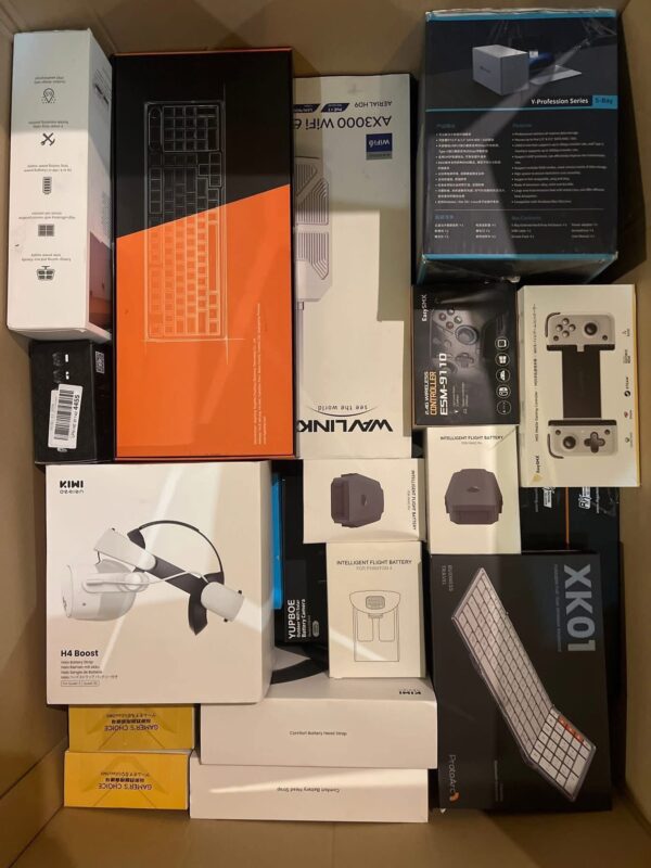 Sealed assorted merchandise boxes for sale by the pallet